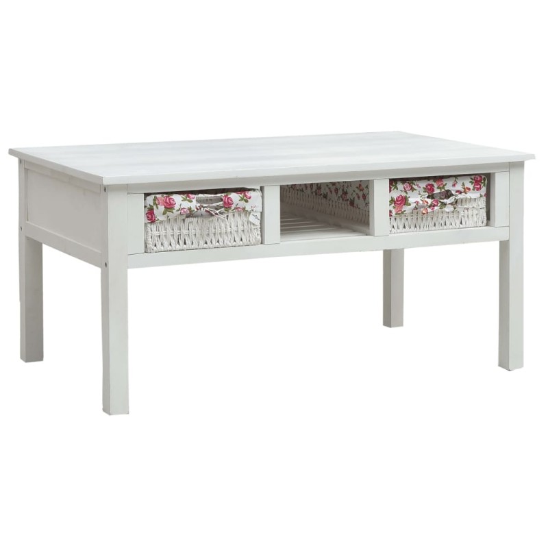 vidaXL Tavolino da Caffè Bianco 99,5x60x48 cm in Legno vidaXL Tavolino da Caffè Bianco 99,5x60x48 cm in Legno