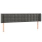 vidaXL Testiera ad Orecchio Grigio Scuro 183x16x78/88 cm in Velluto
