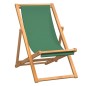 vidaXL Sedia da Spiaggia Pieghevole in Legno Massello di Teak Verde vidaXL Sedia da Spiaggia Pieghevole in Legno Massello di Teak Verde