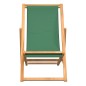 vidaXL Sedia da Spiaggia Pieghevole in Legno Massello di Teak Verde vidaXL Sedia da Spiaggia Pieghevole in Legno Massello di Teak Verde