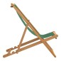 vidaXL Sedia da Spiaggia Pieghevole in Legno Massello di Teak Verde vidaXL Sedia da Spiaggia Pieghevole in Legno Massello di Teak Verde