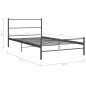 vidaXL Giroletto Grigio in Metallo 100x200 cm vidaXL Giroletto Grigio in Metallo 100x200 cm