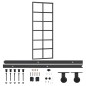 vidaXL Porta Scorrevole con Kit Montaggio Vetro ESG Alluminio 76x205cm vidaXL Porta Scorrevole con Kit Montaggio Vetro ESG Alluminio 76x205cm