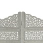 vidaXL Divisorio 4 Pannelli Intaglio Grigio 160x165 cm Legno di Mango