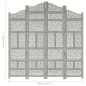vidaXL Divisorio 4 Pannelli Intaglio Grigio 160x165 cm Legno di Mango