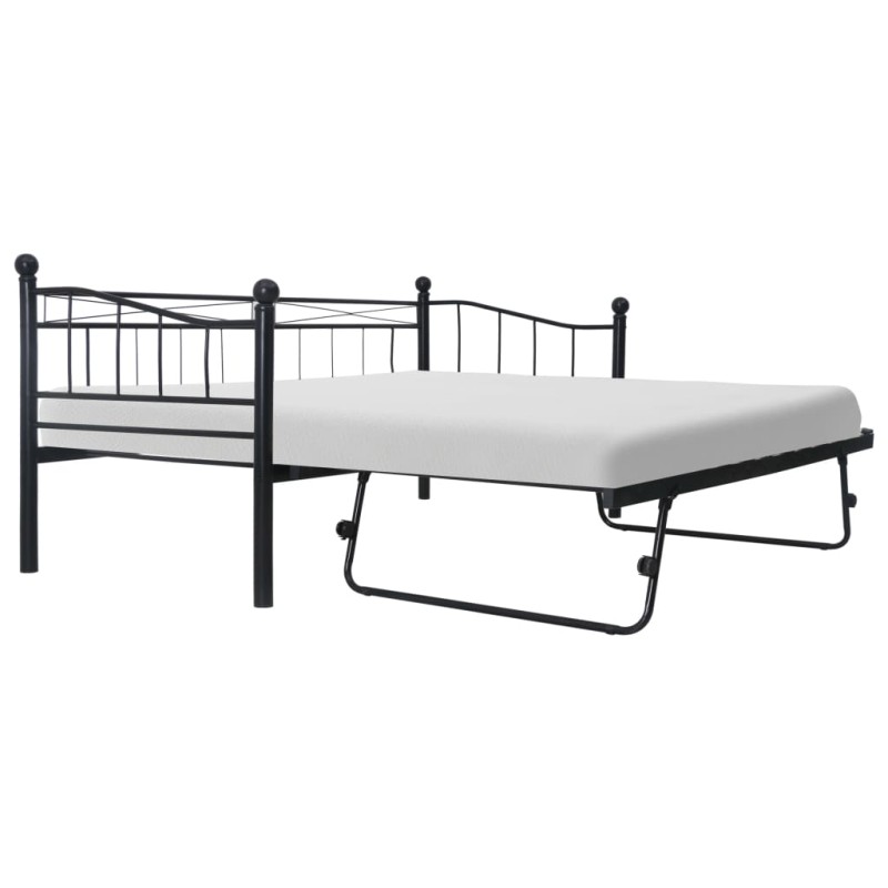 vidaXL Giroletto Nero in Acciaio 180x200/90x200 cm vidaXL Giroletto Nero in Acciaio 180x200/90x200 cm