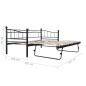 vidaXL Giroletto Nero in Acciaio 180x200/90x200 cm vidaXL Giroletto Nero in Acciaio 180x200/90x200 cm