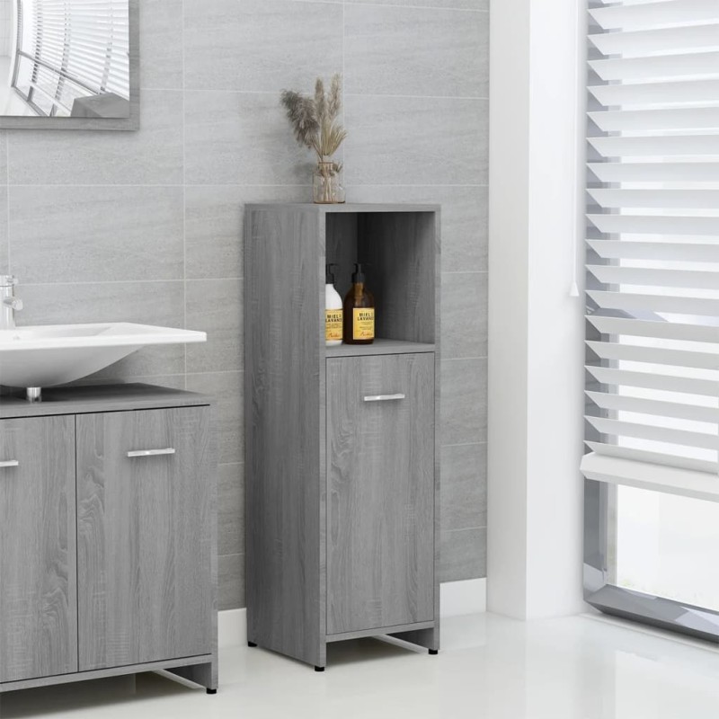 Armadietto Bagno Grigio Sonoma 30x30x95 cm in Legno Multistrato Armadietto Bagno Grigio Sonoma 30x30x95 cm in Legno Multistrato