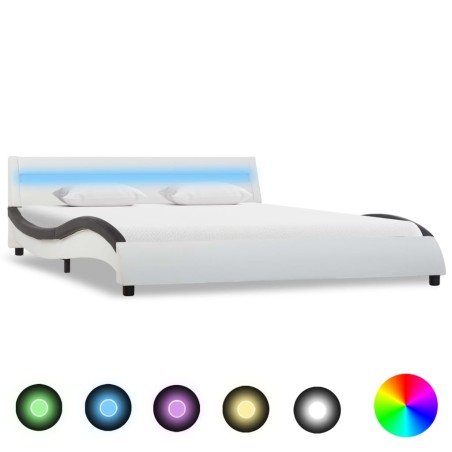 vidaXL Giroletto con LED Bianco e Nero in Similpelle 120x200 cm   