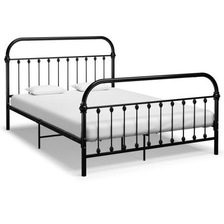 vidaXL Giroletto Nero in Metallo 140x200 cm