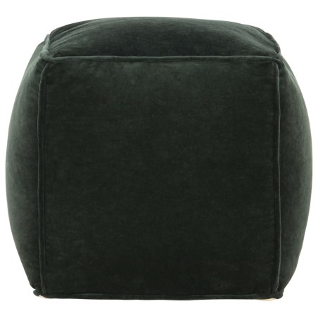 vidaXL Pouf in Velluto di Cotone 40x40x40 cm Verde Foresta