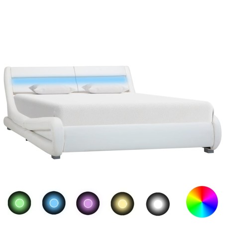 vidaXL Giroletto con LED Bianco in Similpelle 120x200 cm 