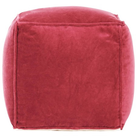 vidaXL Pouf in Velluto di Cotone 40x40x40 cm Rosso