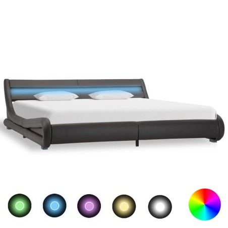 vidaXL Giroletto con LED Grigio in Similpelle 180x200 cm 