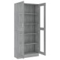 vidaXL Mobile Vetrina Grigio Sonoma 82,5x30,5x185,5 Legno Multistrato vidaXL Mobile Vetrina Grigio Sonoma 82,5x30,5x185,5 Legno Multistrato