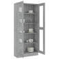 vidaXL Mobile Vetrina Grigio Sonoma 82,5x30,5x185,5 Legno Multistrato vidaXL Mobile Vetrina Grigio Sonoma 82,5x30,5x185,5 Legno Multistrato