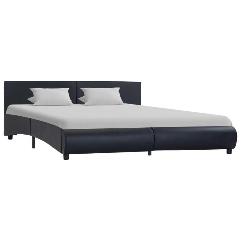 vidaXL Giroletto Nero in Similpelle 160x200 cm vidaXL Giroletto Nero in Similpelle 160x200 cm