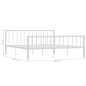 vidaXL Giroletto Bianco in Metallo 180x200 cm vidaXL Giroletto Bianco in Metallo 180x200 cm
