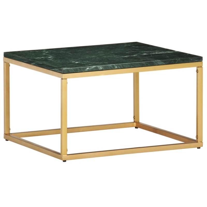 vidaXL Tavolino da Caffè Verde 60x60x35 cm Pietra Vera Testura Marmo