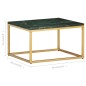 vidaXL Tavolino da Caffè Verde 60x60x35 cm Pietra Vera Testura Marmo