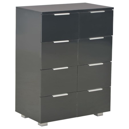 vidaXL Credenza con Finitura Lucida Nera 60x35x80 cm in Truciolato