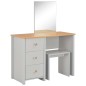 vidaXL Tavolo da Trucco con Specchio e Sgabello Grigio 104x45x131 cm