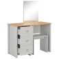 vidaXL Tavolo da Trucco con Specchio e Sgabello Grigio 104x45x131 cm