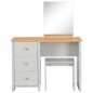vidaXL Tavolo da Trucco con Specchio e Sgabello Grigio 104x45x131 cm