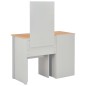 vidaXL Tavolo da Trucco con Specchio e Sgabello Grigio 104x45x131 cm