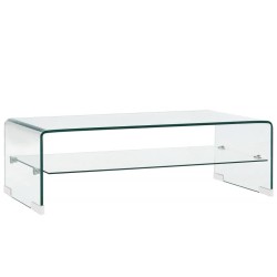 vidaXL Tavolino da Caffè Trasparente 98x45x31 cm in Vetro Temperato 