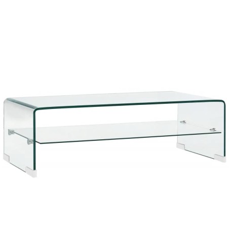 vidaXL Tavolino da Caffè Trasparente 98x45x31 cm in Vetro Temperato 