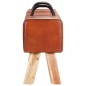 vidaXL Panca Turnbock Vintage con Maniglie in Vera Pelle di Capra