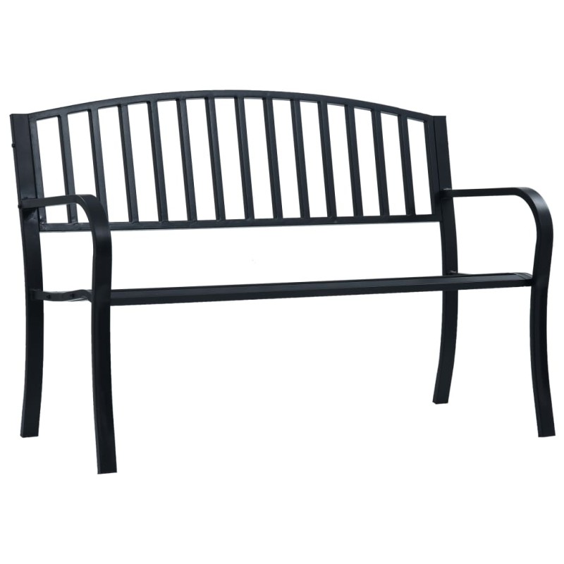 vidaXL Panchina da Giardino 125 cm Nera in Acciaio vidaXL Panchina da Giardino 125 cm Nera in Acciaio