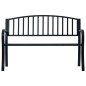 vidaXL Panchina da Giardino 125 cm Nera in Acciaio vidaXL Panchina da Giardino 125 cm Nera in Acciaio