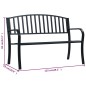vidaXL Panchina da Giardino 125 cm Nera in Acciaio vidaXL Panchina da Giardino 125 cm Nera in Acciaio
