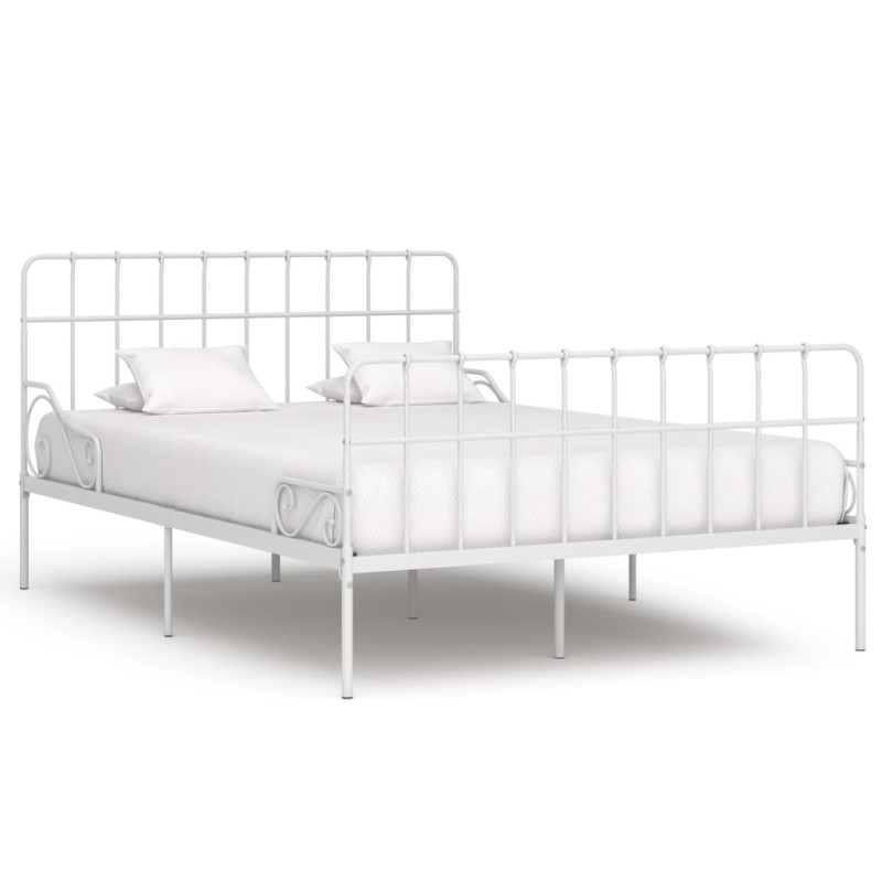 vidaXL Giroletto con Doghe Bianco in Metallo 120x200 cm vidaXL Giroletto con Doghe Bianco in Metallo 120x200 cm