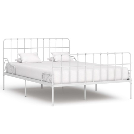 vidaXL Giroletto con Doghe Bianco in Metallo 120x200 cm