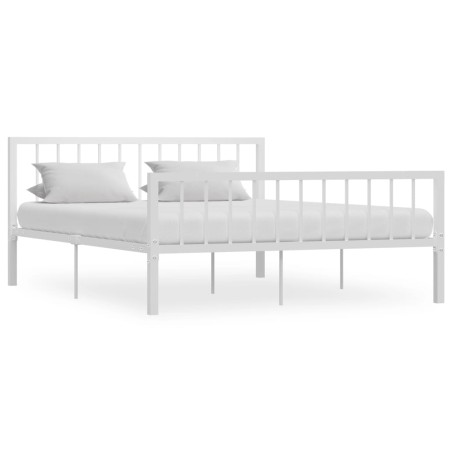 vidaXL Giroletto Bianco in Metallo 160x200 cm