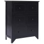 vidaXL Armadietto con 6 Cassetti Nero 60x30x75cm Legno di Paulownia vidaXL Armadietto con 6 Cassetti Nero 60x30x75cm Legno di Paulownia