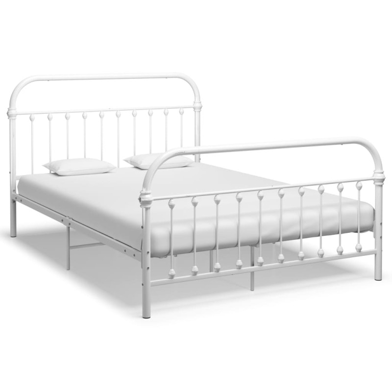 vidaXL Giroletto Bianco in Metallo 140x200 cm vidaXL Giroletto Bianco in Metallo 140x200 cm