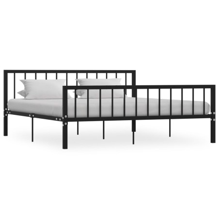 vidaXL Giroletto Nero in Metallo 180x200 cm