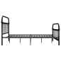 vidaXL Giroletto Nero in Metallo 160x200 cm vidaXL Giroletto Nero in Metallo 160x200 cm