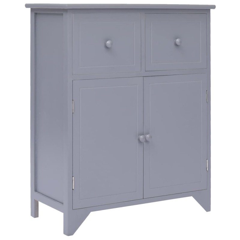 vidaXL Armadietto Grigio 60x30x75 cm in Legno di Paulownia vidaXL Armadietto Grigio 60x30x75 cm in Legno di Paulownia