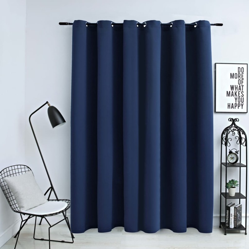 Tenda Oscurante con Anelli in Metallo Blu 290x245 cm Tenda Oscurante con Anelli in Metallo Blu 290x245 cm