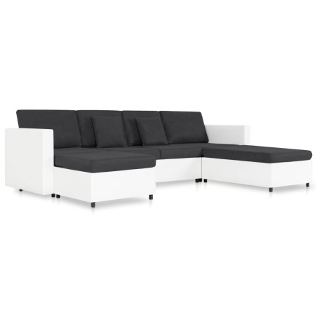 vidaXL Divano Letto a 4 Posti in Similpelle Bianco