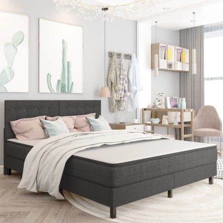 vidaXL Testiera Letto Trapuntata Grigio Scuro in Tessuto 180x200 cm 