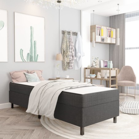 vidaXL Letto a Molle Grigio in Tessuto 90x200 cm