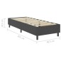 vidaXL Letto a Molle Grigio in Tessuto 90x200 cm vidaXL Letto a Molle Grigio in Tessuto 90x200 cm