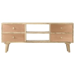 vidaXL Mobile Porta TV 110x30x45 cm in Legno Massello di Mango