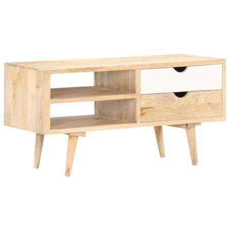 vidaXL Mobile Porta TV 90x35x45 cm in Legno Massello di Mango